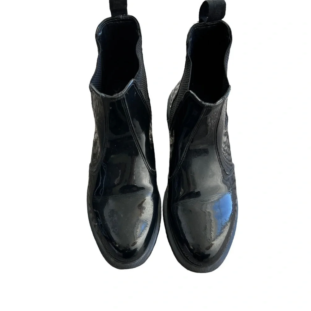 Dr. Martens - Faun Black Patent Leather Slip On Chelsea Boot Sz 9